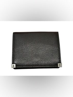 Yves Saint Laurent Coin Wallet Pebbled Leather Authentic YSL Black Vintage